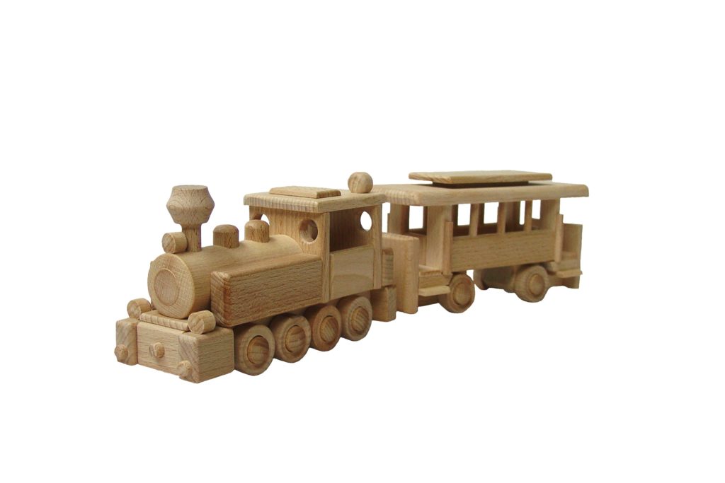 dřevěná-parní lokomotiva